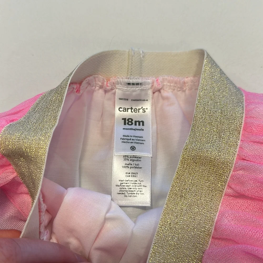 NWOT Carter’s baby tutu blue pink purple gold white size 18 months